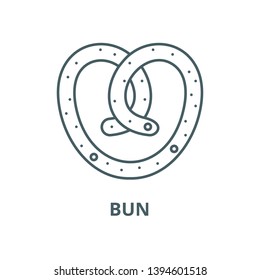 Bun vector line icon, linear concept, outline sign, symbol