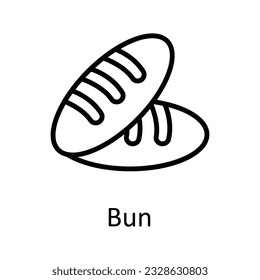 Bun Vector outline Icon Design illustration. Food and drinks Symbol on White background EPS 10 File