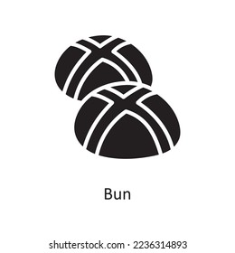 Bun vector Solid Icon Design illustration. Christmas Symbol on White background EPS 10 File