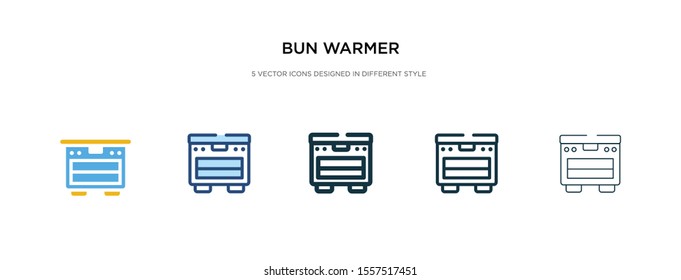 bun warmer icon in different style vector illustration. two colored and black bun warmer vector icons designed in filled, outline, line and stroke style can be used for web, mobile, ui