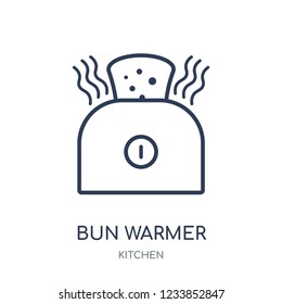 bun warmer icon. bun warmer linear symbol design from Kitchen collection. Simple outline element vector illustration on white background