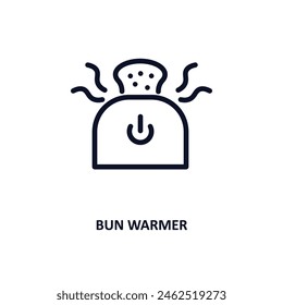 bun warmer icon. Thin line bun warmer icon from kitchen collection. Outline vector isolated on white background. Editable bun warmer symbol can be used web and mobile
