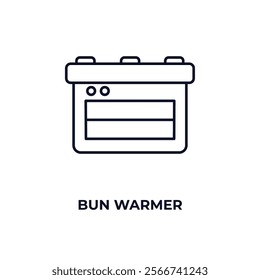 bun warmer outline icon. Linear vector from kitchen concept. Thin line bun warmer icon isolated on white background