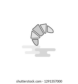 Bun Web Icon. Flat Line Filled Gray Icon Vector