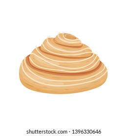 Bun without a filling in the form of a pyramid. Vector illustration on white background.