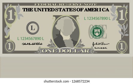 Bunch of 1 US dollar banknote