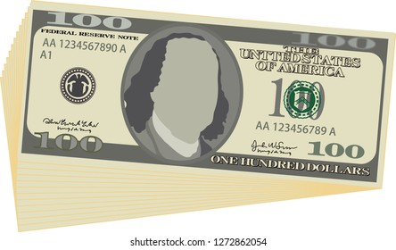 Bunch of 100 US dollar banknote