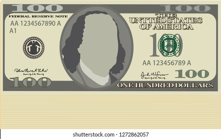 Bunch of 100 US dollar banknote