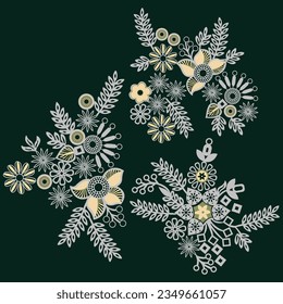 A bunch of abstract flowers