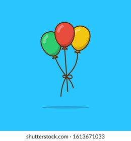 Bunch Of Air Party Balloons Vector Icon Illustration. Trendy Vector Helium Ballon. Air Balloon Icon Isolated