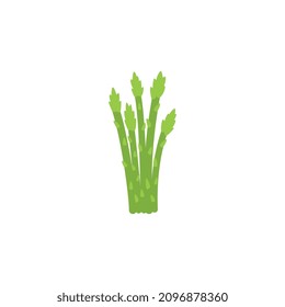 Bunch of asparagus legumes green food. Asparagus vector icon, isolated on white background. Healthy nutrition product cartoon sketch illustration, color.