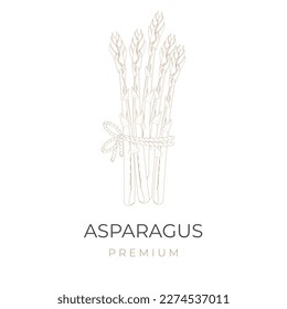 A Bunch of Asparagus Line Art Vector Illustration Logo
