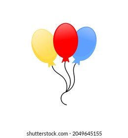 Bunch of ballons lifting in air. Colorful ballons clipart.