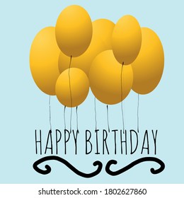 A bunch of balloon. Happy birthday. Illustration vector design. 
