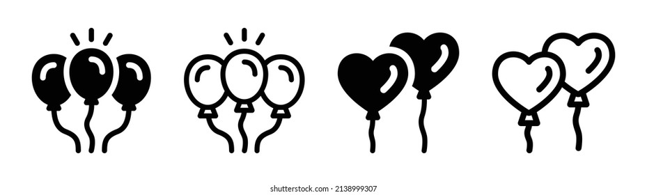 Bunch of balloon icon collection. Vector illustration.
