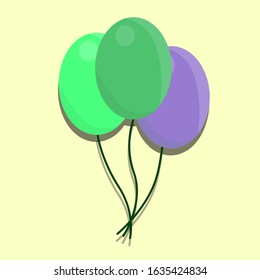 
Bunch of balloons in cartoon flat style isolated on color background. Vector set 