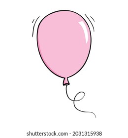 Bunch of balloons in cartoon flat style isolated on white background. Vector illustration