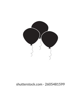 Bunch of balloons in cartoon flat style isolated on white background. Vector set