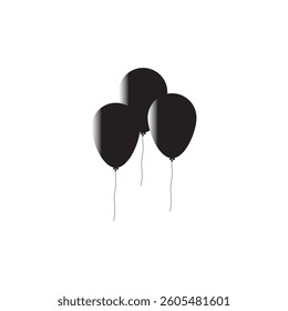 Bunch of balloons in cartoon flat style isolated on white background. Vector set