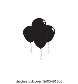 Bunch of balloons in cartoon flat style isolated on white background. Vector set