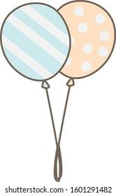 Bunch of balloons  cartoon . Vector 
