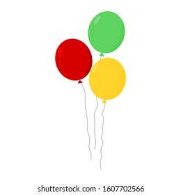bunch of balloons with different color isolated on white background. vector illustration