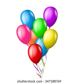 Bunch of balloons in different colors.