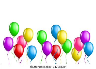 Bunch of balloons in different colors.