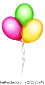 Un montón de globos en diferentes colores están atados juntos