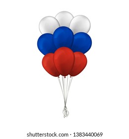 Bunch of balloons. Flag of Russia. Vector illustration