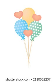 Ballons und Herzsymbol