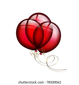 Bunch of balloons isolated on white background