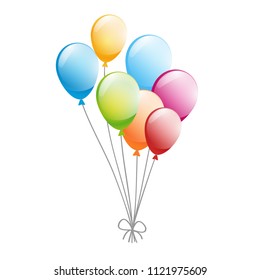 a bunch of balloons on the white background