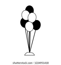 bunch balloons on white background