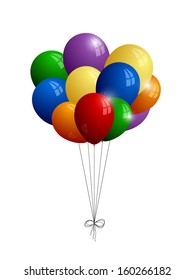 Bunch of balloons on a white background. Isolated