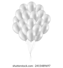 Bunch of Balloons. Balloons for Party, Birthday, Celebration or Anniversary. Vector Illustration.