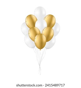 Bunch of Balloons. Balloons for Party, Birthday, Celebration or Anniversary. Vector Illustration.