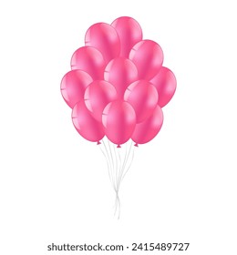 Bunch of Balloons. Balloons for Party, Birthday, Celebration or Anniversary. Vector Illustration.