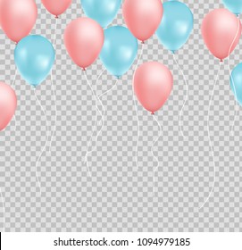 Bunch of balloons pink and blue
