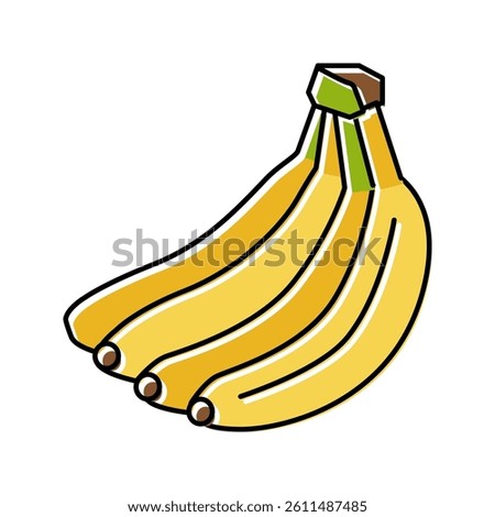 bunch banana color icon vector. bunch banana sign. isolated symbol illustration