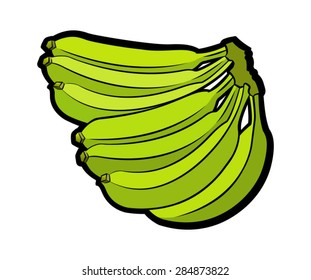 bunch of banana in green