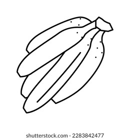 bunch of banana line icon vector. bunch of banana sign. isolated contour symbol black illustration