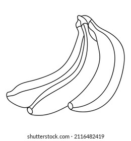 Bunch of bananas. Coloring. Coloring book for children. Summer coloring.