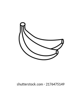 Bunch of bananas fruit vector icon outline. EPS 10. Tropical fruits illustration. Vegetarian menu. Vegan, healthy food. Can be used for topics like freshness, detox, nutrition, restaurant, market.