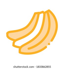 grupo de bananas vectores de ícono. un montón de bananas firman. ilustración de símbolo de color