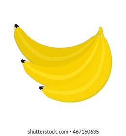 Bunch of bananas isolated. Editable element for your design. Grocery store assortment, healthy nutrition. For icons, ad, infographics. Part of series of fruits and vegetables in flat style. Vector