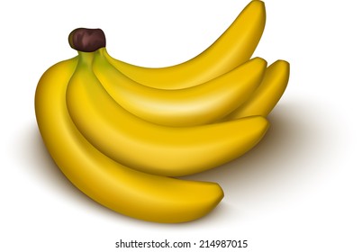 Bunch of bananas isolated Illustration
