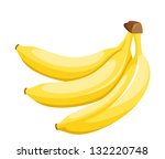Bunch of bananas isolated on white. Vector illustration.
