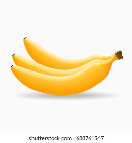 Bunch of bananas isolated on white background. Vector illustration.