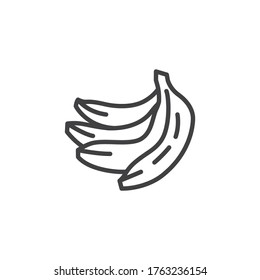 Bunch of bananas line icon. linear style sign for mobile concept and web design. Four banana outline vector icon. Symbol, logo illustration. Vector graphics